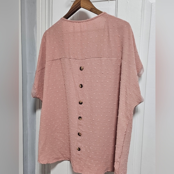 SHEIN Dusty Pink Button-Back Top - Picture 1 of 10